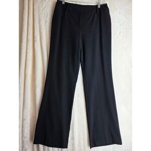 Nue Options Black Wide Leg Dress Pants Women's Size 10 Comfort Stretch Office